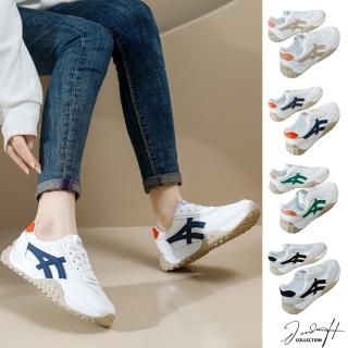 【J&H collection】經典百搭輕盈平底阿甘鞋 休閒鞋(綠色 / 黑色 / 卡其色 / 藍色)