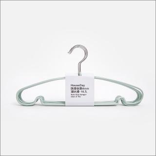 【特力屋】10入組 HOUSE DAY 防滑衣架 4mm 湖水綠