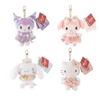 【SANRIO 三麗鷗】白金系列大耳狗酷洛米凱蒂貓玩偶包包吊飾美樂蒂Kitty鑰匙圈娃娃(女兒女友生日禮物送禮)