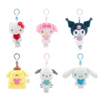 【SANRIO 三麗鷗】抱抱愛心大耳狗酷洛米凱蒂貓玩偶包包吊飾美樂蒂Kitty鑰匙圈娃娃(女兒女友生日