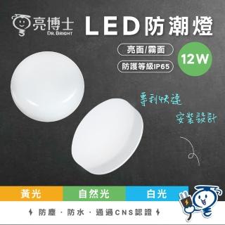 【亮博士】2入 12W 圓形 防潮燈 吸頂燈 戶外燈(IP65防水防塵)