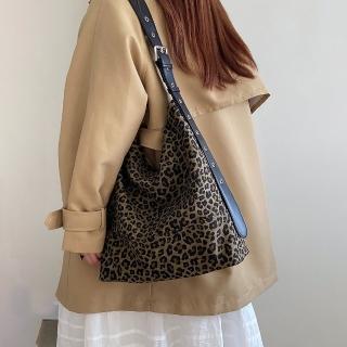 【LEEHER】手提托特包/豹紋包包/慵懶風/單肩包/斜揹包/手提包/托特包/牛仔包/通勤單肩包/大容量