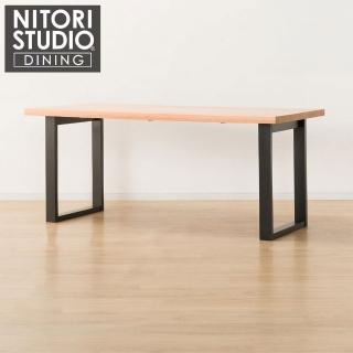 【NITORI 宜得利家居】◎實木餐桌 N COLLECTION T-06U 165 NA/BK 櫸木(實木餐桌 餐桌)
