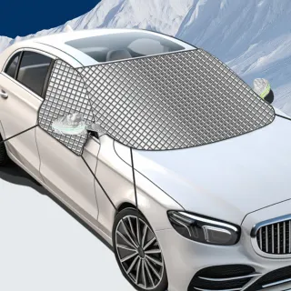 【YOLU】三窗加大加厚 汽車前檔玻璃遮陽板 防曬抗UV汽車遮陽簾 汽車降溫鈦銀隔熱檔板 不透光防風車用