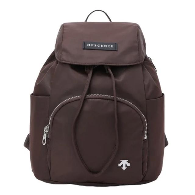 【DESCENTE】WOMENS HOODED MINI BACKPACK 5L 女士 休閒後背包(黑色/棕色)