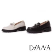【DIANA】質感牛皮經典馬銜釦厚底樂福鞋(黑色)