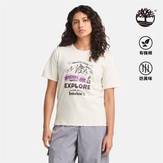【Timberland 官方旗艦】女款白色圖案短袖T恤(A67YUCM9)