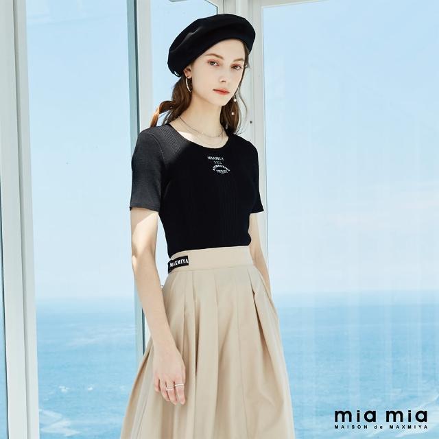 【mia mia】MIA MIA撞色印花針織衫