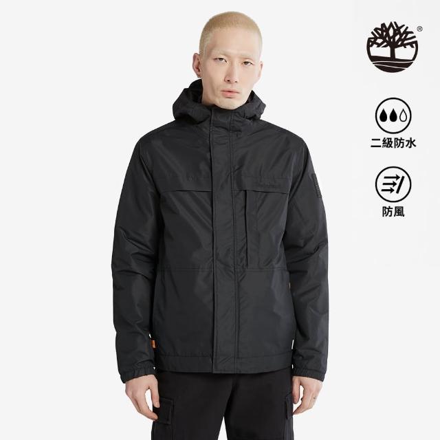 【Timberland 官方旗艦】男款黑色Benton防潑水工殼外套(A695W001)