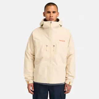 【Timberland 官方旗艦】男款象牙色CAPS RIDGE防水運動外套(A41SFEFL)