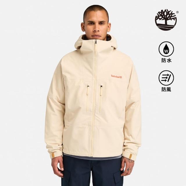 【Timberland 官方旗艦】男款象牙色CAPS RIDGE防水運動外套(A41SFEFL)