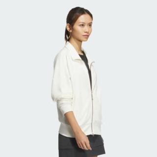 【adidas 愛迪達】外套 女 運動立領外套 寬鬆版 LOGO KN JKT 白 JL6277
