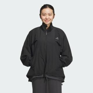 【adidas 愛迪達】外套 女 運動風衣外套 亞規 WORD WOVEN JKT 黑 JN9954