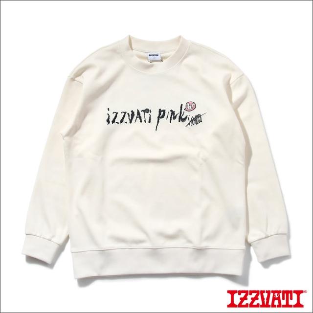 【IZZVATI】粉紅水墨刺繡長T-黑/白(棉質長T系列)