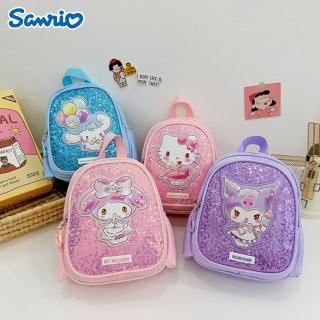 【SANRIO 三麗鷗】酷洛米美樂蒂大耳狗亮片兒童後揹包 雙肩包外出包(三麗鷗明星陪伴出遊)