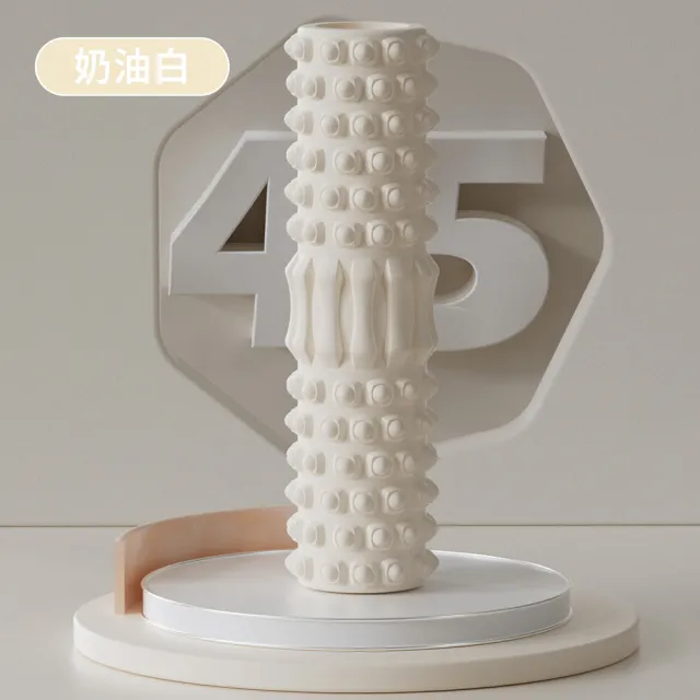 【MUAN】專業按摩泡沫軸 3D浮點按摩滾筒 空心瑜伽柱 按摩滾輪 狼牙棒(45*13cm)