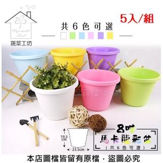 【蔬菜工坊】8吋馬卡龍彩盆-5個/組(共6色可選)