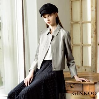 【GINKOO 俊克】長袖花紋刺繡上衣
