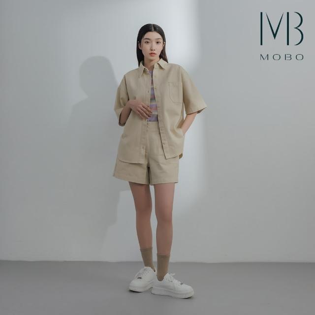 【MO-BO】水洗棉斜紋率性寬鬆上衣