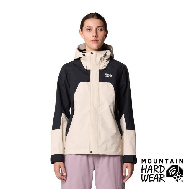 【Mountain Hardwear】Dry Times Hooded Jacket W 經典復刻防水連帽外套 女款 滑石粉/黑 #2109741