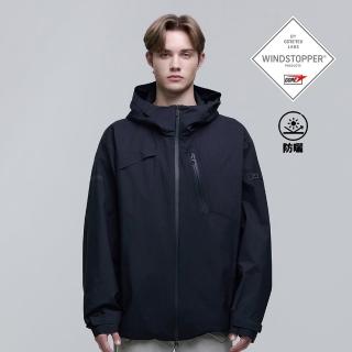 【國家地理服飾官方旗艦】男裝 ATLAS WINDSTOPPER BY GORE-TEX LABS 2L 雙層連帽外套 - 炭黑色
