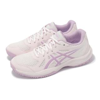 【asics 亞瑟士】排球鞋 Upcourt 6 女鞋 粉 紫 輕量 入門 室內運動 羽排鞋 亞瑟士(1072A107702)