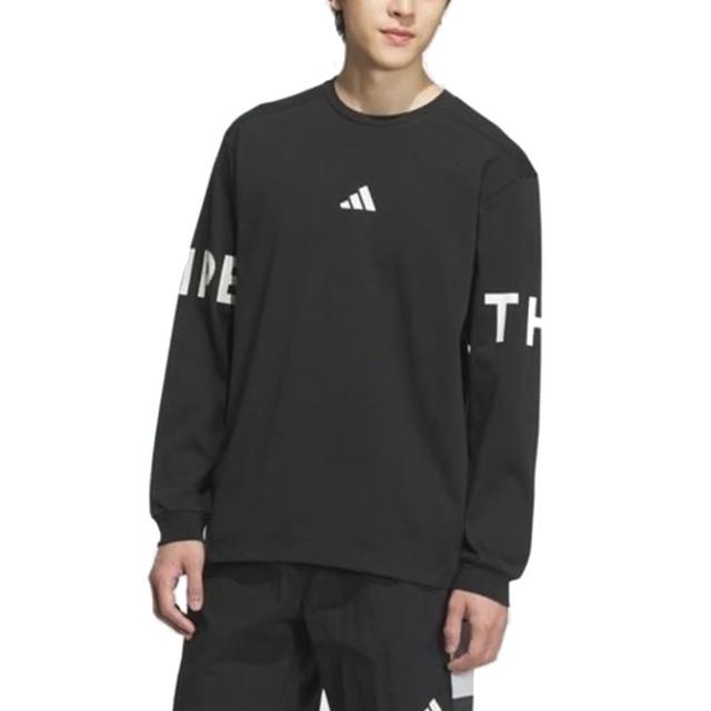 【adidas 愛迪達】圓領長袖T恤 WORD LS TEE 男 - JM2076