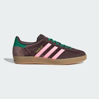 【adidas 愛迪達】Gazelle Indoor W 女 運動休閒鞋 德訓鞋 復古鞋 穿搭 可可棕 粉紅(JI2714)