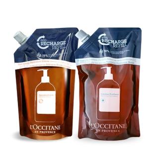 【L’Occitane 歐舒丹】草本系列洗髮乳補充包500ml(新版-多款可選-國際航空版-修護/淨涼)