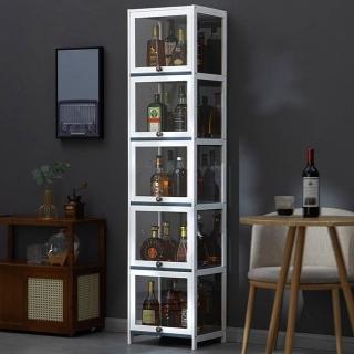 【淘之良品】四面通透 三層30長(酒櫃 展示櫃 簡約櫃 餐邊櫃 小酒架 實木置物架 歐式櫃 預購15天)