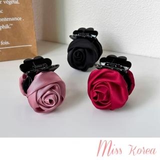【MISS KOREA】玫瑰髮夾 花朵髮夾/韓國設計浪漫優雅立體玫瑰花朵造型抓夾 髮夾 馬尾夾(3色任選)