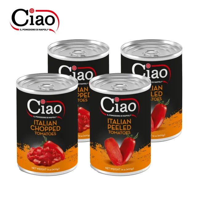 【Ciao】義大利 碎粒蕃茄/去皮蕃茄(蕃茄 罐頭 400gx2組)