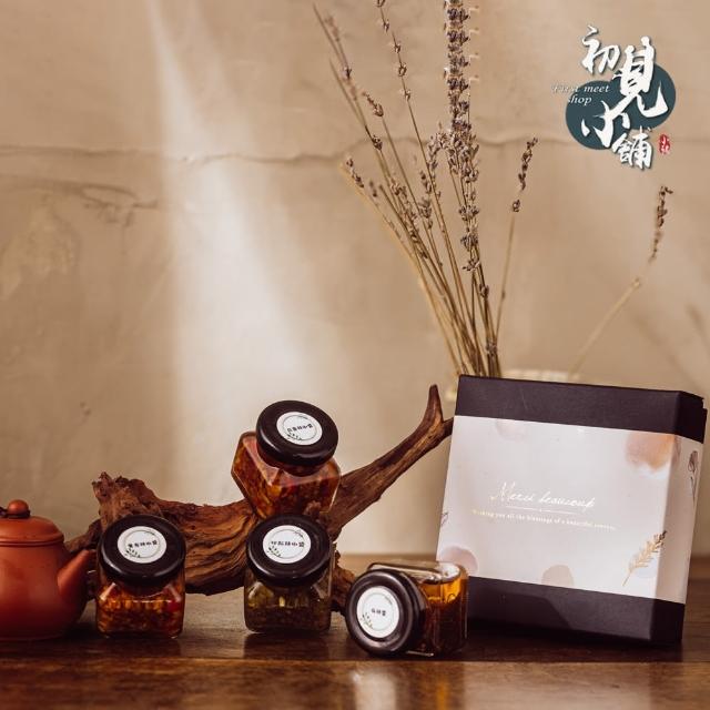 【初見小舖】四喜禮盒(蒜蓉辣椒醬45ml+拌飯辣椒醬45ml+麻辣醬45ml+魔鬼辣椒醬45ml)