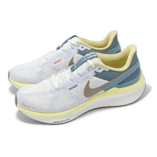 【NIKE 耐吉】慢跑鞋 Air Zoom Structure 25 男鞋 白 藍 棕 運動鞋 支撐 緩震(HV5976-121)