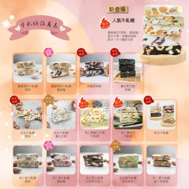 【甜園】法式 純手工 麻芛牛軋糖 圓滿禮盒400gx12盒(麻薏、牛軋糖、堅果、伴手禮、台中必買伴手禮) 