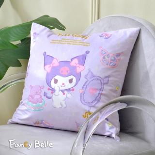 【Great Living 格蕾寢飾】義大利Fancy Belle《魔鏡KUROMI》麂皮靠墊 45*45CM