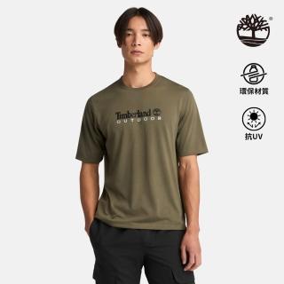 【Timberland 官方旗艦】男款軍綠色防曬短袖T恤(A41Z5A58)