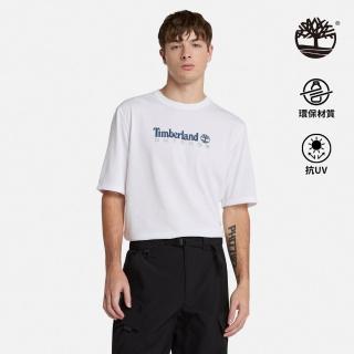 【Timberland 官方旗艦】男款白色防曬短袖T恤(A41Z5100)