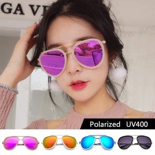 【SUNS】時尚飛行員偏光框墨鏡 蛤蟆鏡Polarized太陽眼鏡 駕駛墨鏡 男女適用 S058(防眩光/遮陽/抗UV400)
