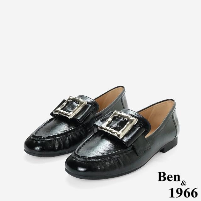 【Ben&1966】Ben&1966高級頭層牛皮個性方釦樂福鞋-25613