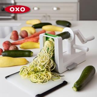 【美國OXO】家庭號蔬果削鉛筆機 切片器 刨絲器(輕鬆自製櫛瓜麵 蔬菜麵 可做3種麵條尺寸)