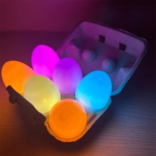 【塔克百貨】12入盒裝 復活節 LED 塑膠彩蛋 發光彩蛋殼 空白蛋 扭蛋殼 DIY 造型蛋燈 小夜燈 蠟燭燈