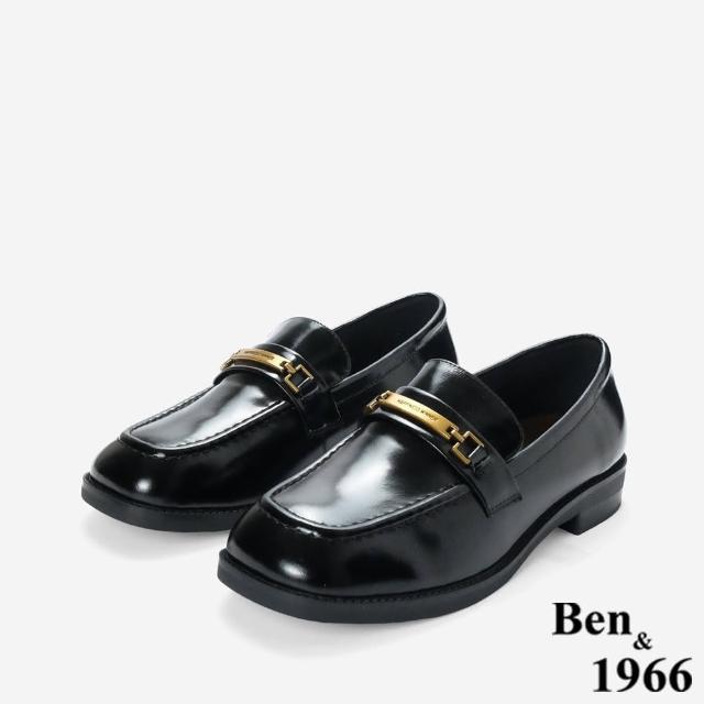 【Ben&1966】Ben&1966高級牛油皮個性方頭舒適樂福鞋-25612