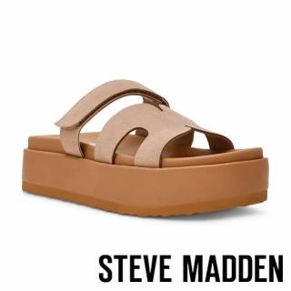 【steve madden】皮革厚底H拖鞋 BIGMISSLE(卡其色)