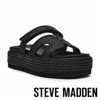 【steve madden】草編厚底H拖鞋 BIGMISSLE(黑色)