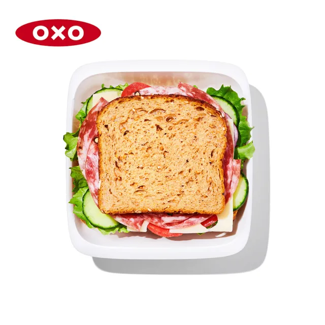 【美國OXO】隨行密封保鮮盒 1L(可微波防漏便當盒)