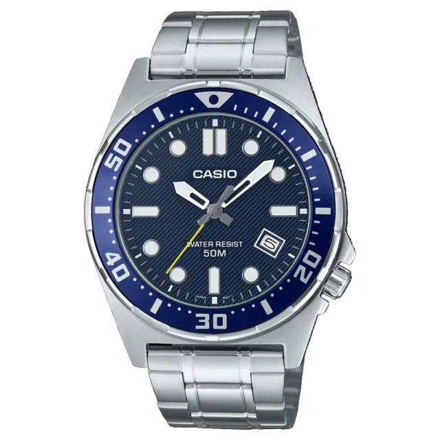 【CASIO 卡西歐】雙11 運動鋼帶指針錶(MTD-135D-2A)