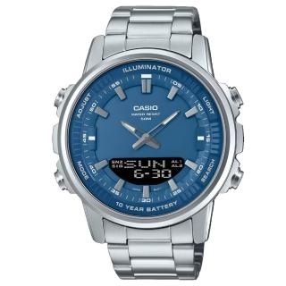【CASIO 卡西歐】多功能數位雙顯錶(AMW-880D-2A1)