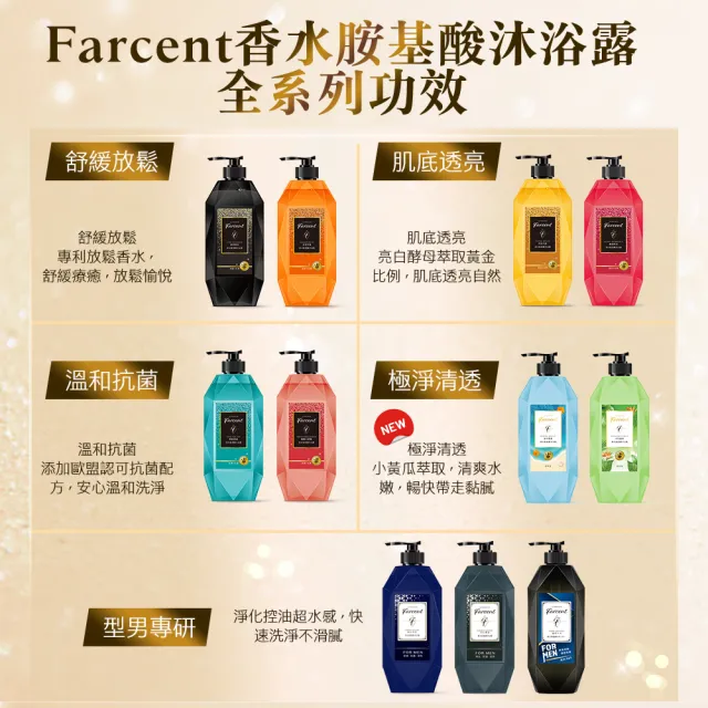 【Farcent 法頌】胺基酸沐浴露/沐浴乳 780gX4入(多款可選)