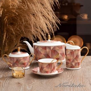 【NORITAKE】繽紛萬花筒骨瓷金邊-咖啡對杯(禮盒組)